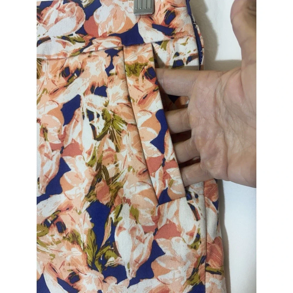 J. Crew‎ Royal Blue Orange Floral Shorts Size 10 V30